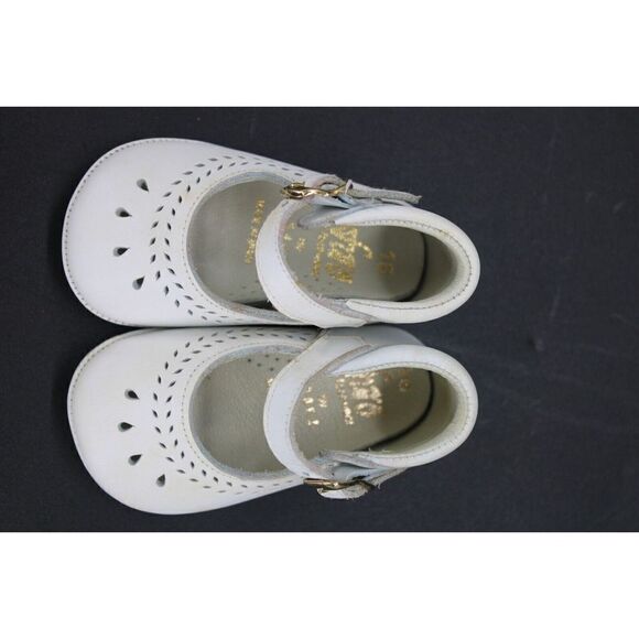 Faro by Saez Spain Toddler Girls Size 2 Leather White Shoes